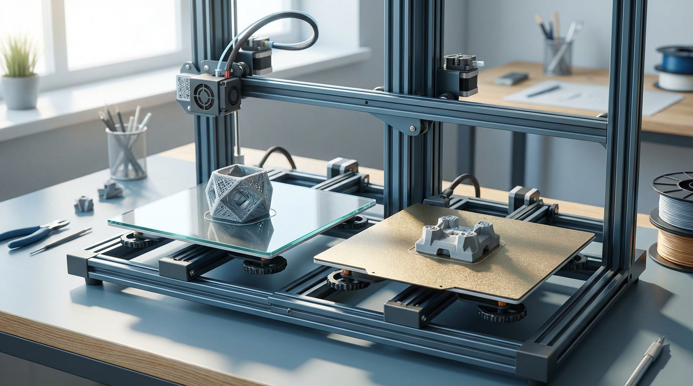 Mesa de Vidro ou Magnética PEI: Qual é a Melhor Superfície para sua Impressora 3D?