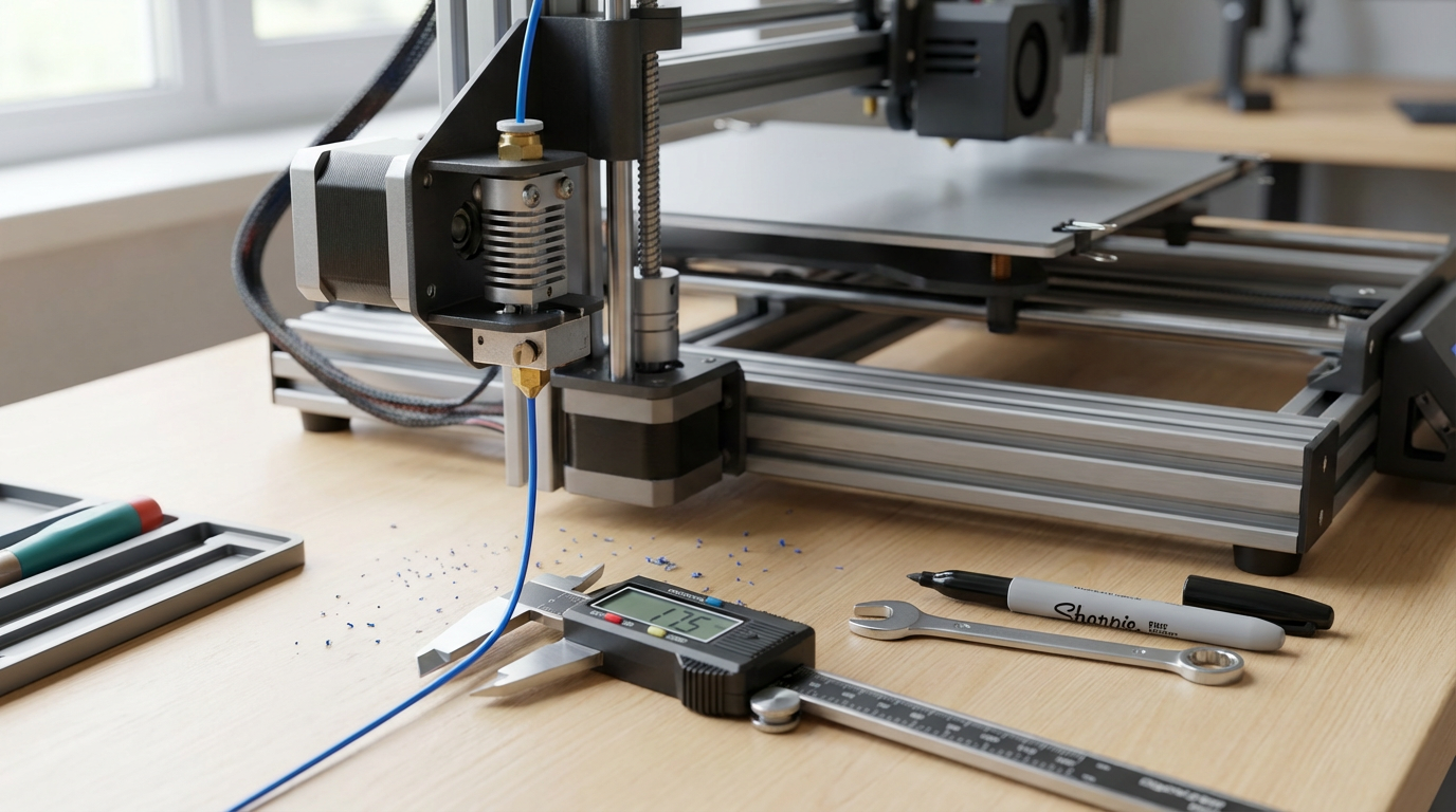 Calibração Essencial: O Guia Definitivo para Ajustar o Fluxo de Extrusão (E-Steps) na Impressora 3D